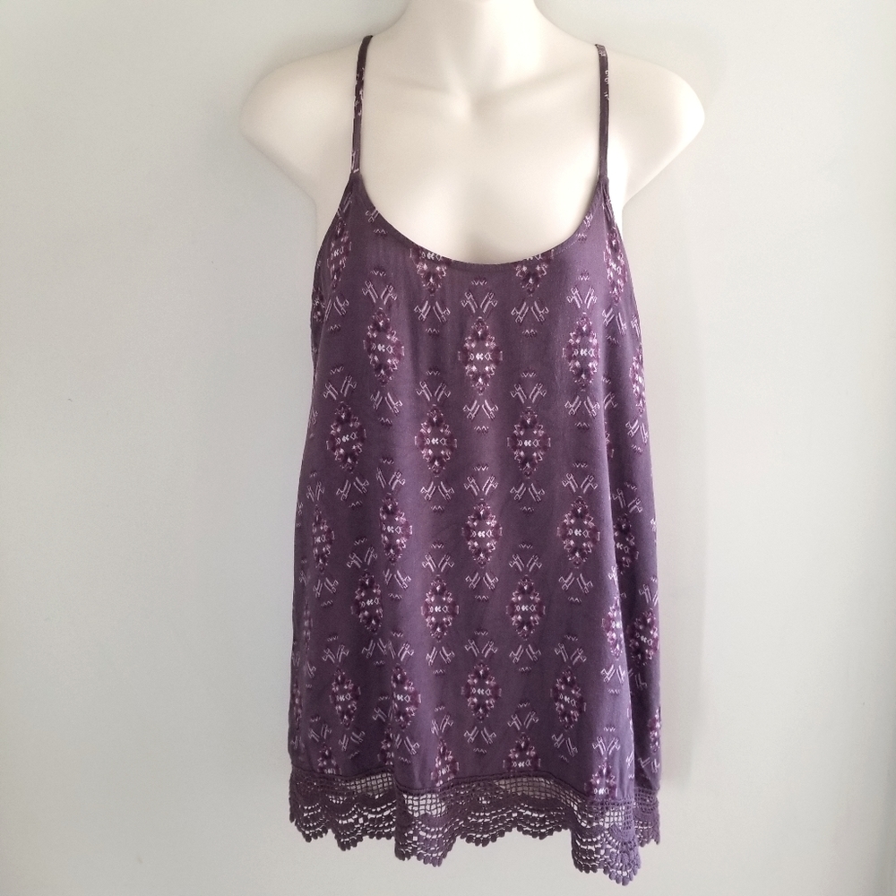 Spaghetti Strap Top with Crochet Hem
